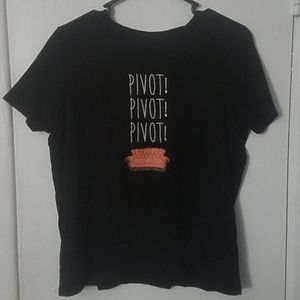 Friends Pivot T-Shirt Black Embroidered Medium